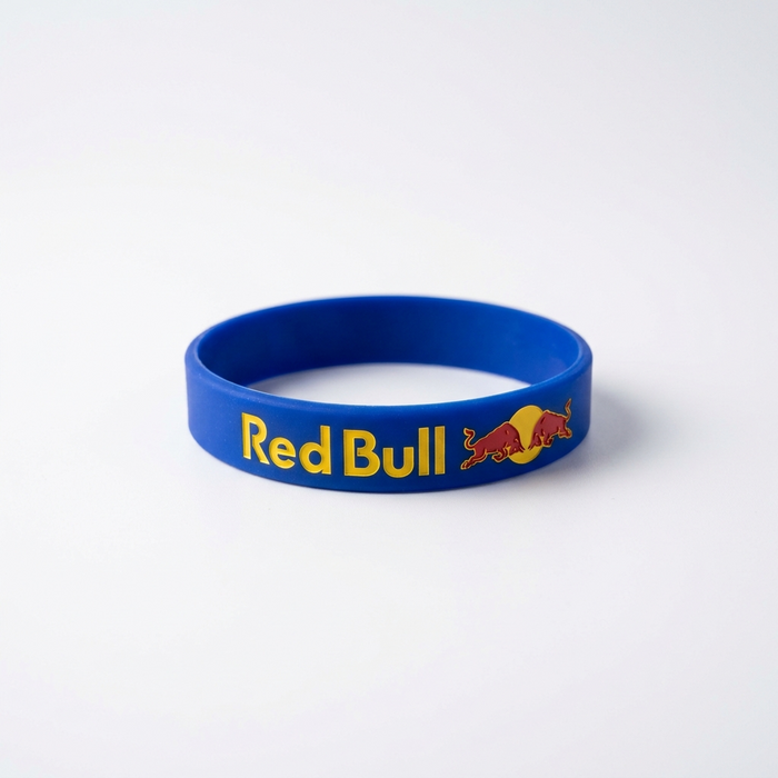 Blue silicone wristband keychain